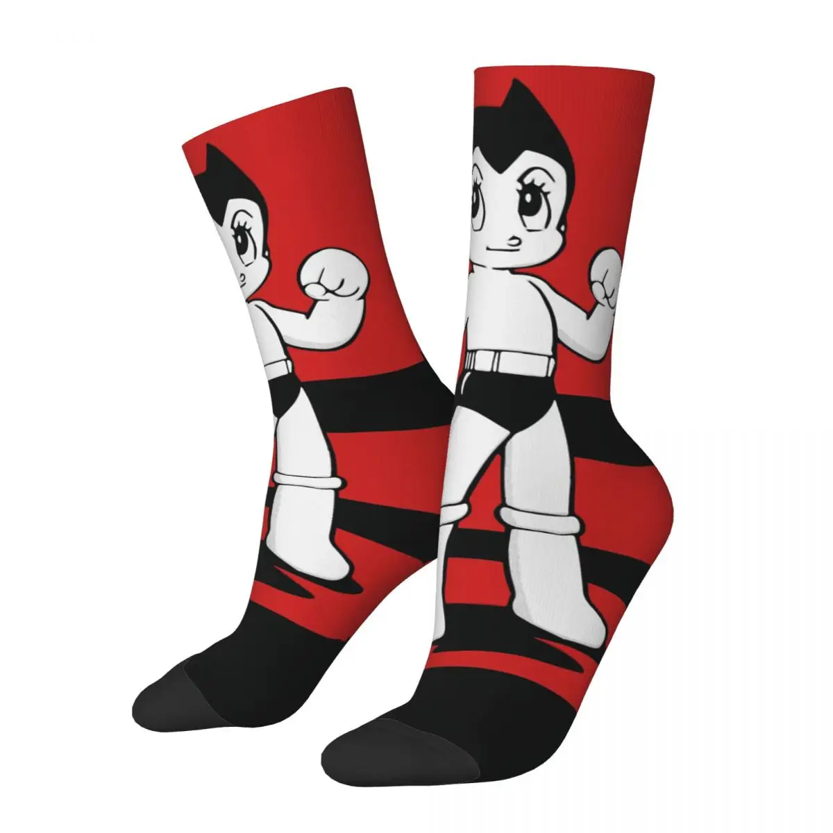 Funny Happy Men's Compression Socks Power Retro Harajuku Tetsuwan Atom Anime Astro Boy Manga Hip Hop Seamless Crew Crazy Sock