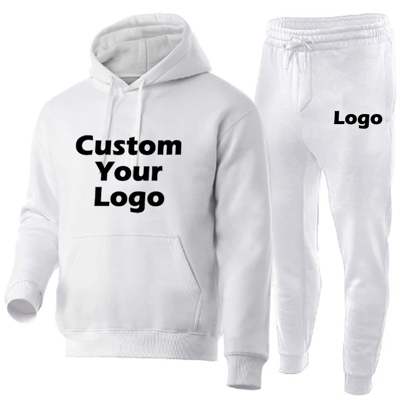 Traje deportivo informal personalizado con su logotipo, chándal a la moda para hombre, Sudadera con capucha de baloncesto, traje para correr, pantalones estampados diy, conjunto de gran tamaño