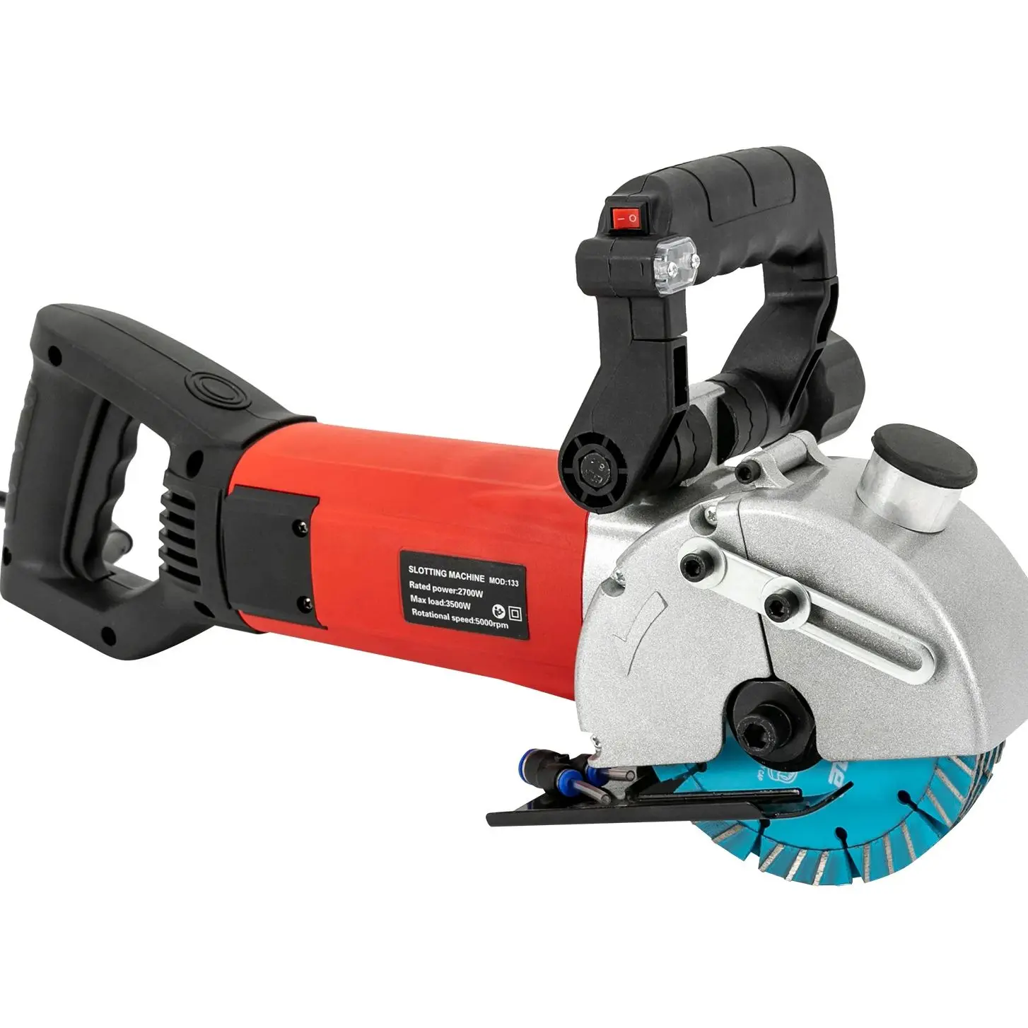Rainureuse murale 2700W, découpeuse de béton, scie circulaire à béton 133mm, rainureuse électrique avec visée laser