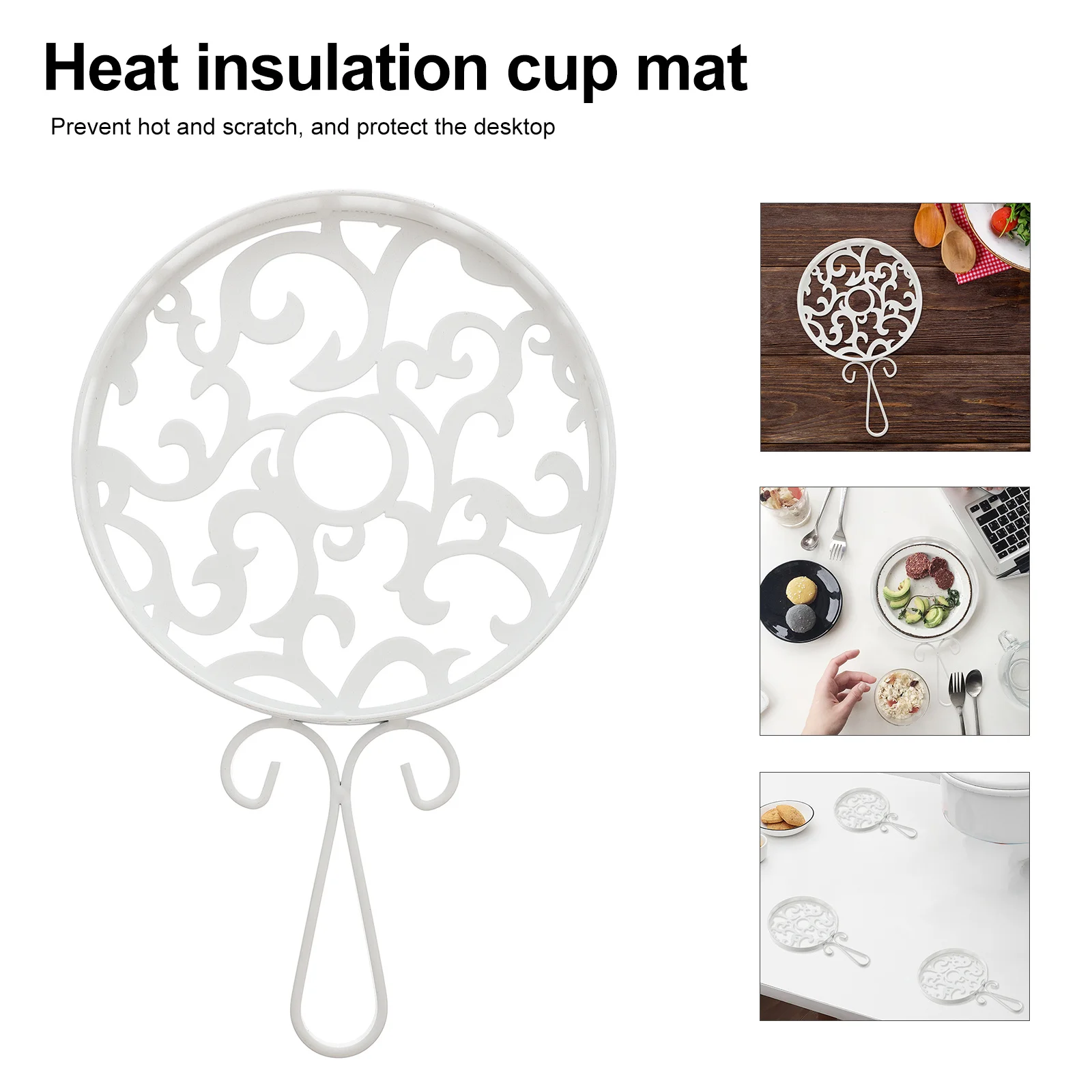 

Iron Placemat Thicken Heat Insulation Pad For Tableware Household Pot Mat Hollow Design Kitchen Gadget Decorative Dining