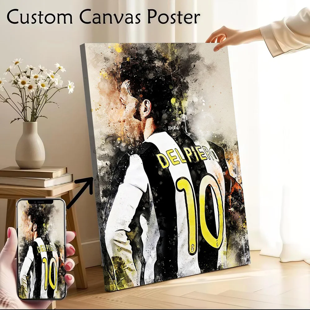 Alessandro Del Piero Canvas Poster Customizable Pictures Wall Art Canvas Painting for Specialty and Themed Home Decor Wand Deko