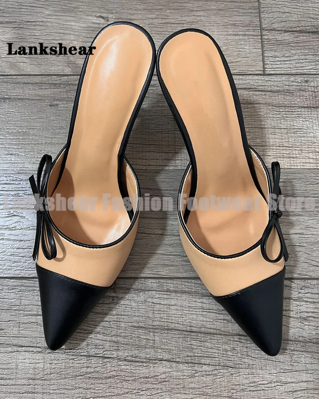

Bowknot Decor Stiletto Heel Mules Slippers Sexy Pointy Toe Sandals Summer Elegant Slip On Women Shoes Sandalias De Mujer Verano