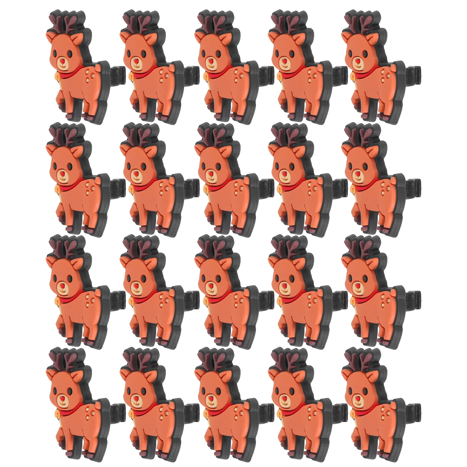 

20PCS Pencil Clip Topper Reindeer Pencil Holders Decoration Cute Pen Charms For Xmas Party Kids Students School Classroom