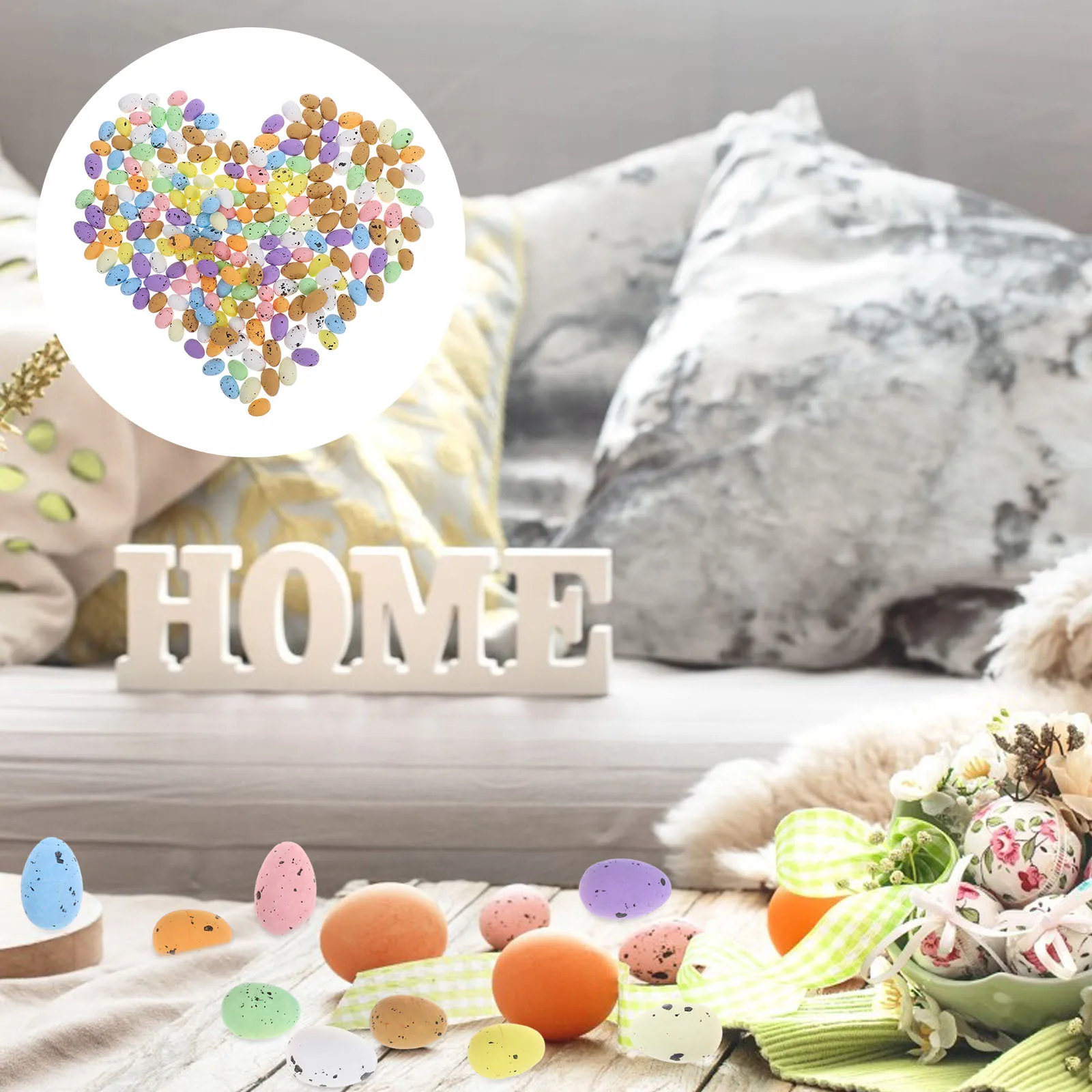 

200Pcs Easter Foam Eggs Artificial Colorful Decorations DIY Crafts Home Party Garden Supplies Easter Foam Eggs Egg Charms