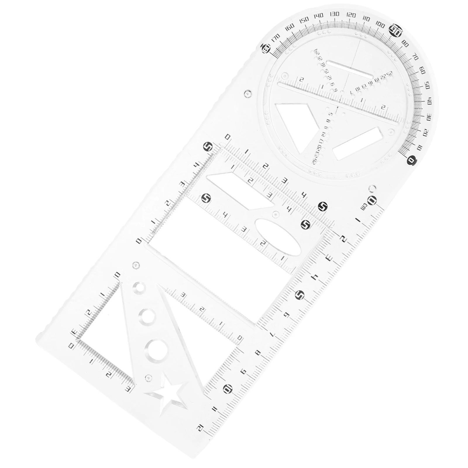 

1Set Geometric Drawing Ruler Multi-Functional Plastic Drafting Tool for Students Architects Engineering Supplies