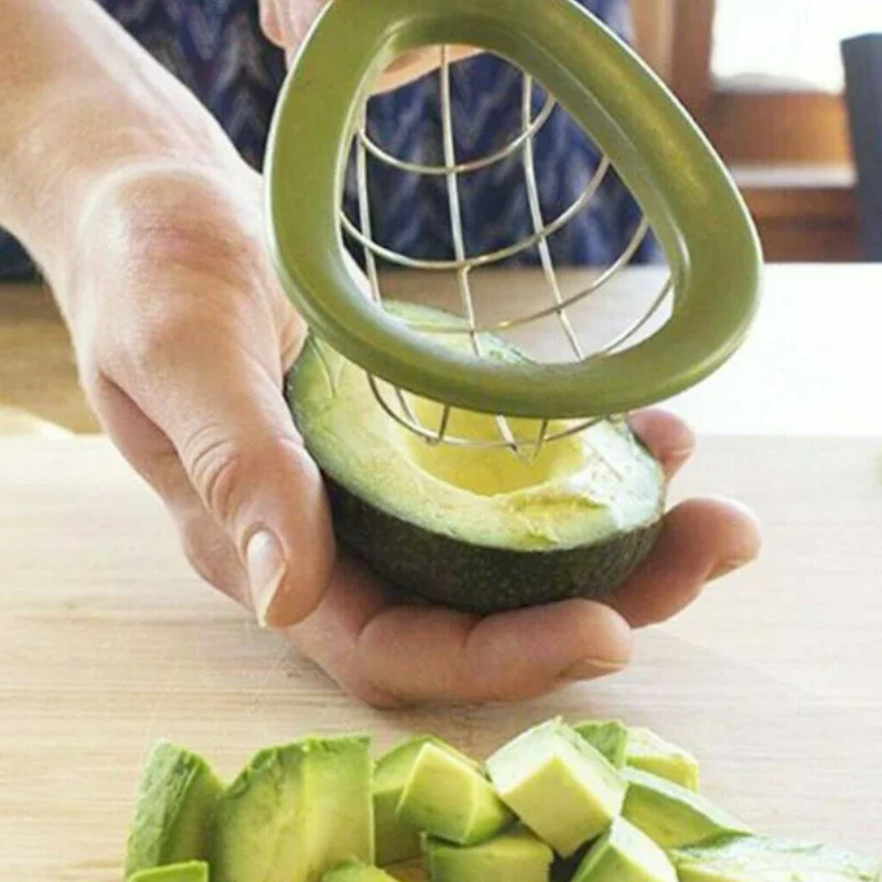 Avocado Dice Cube Stainless Steel Slicer Fruits Melon Cutter Cuber Kitchen Appliances Plastic Handle Gadgets Accessories Tools