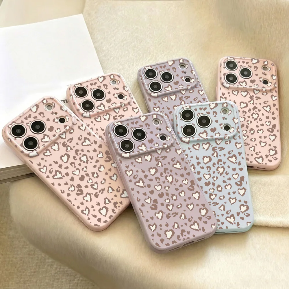 Weiche TPU Silikon Handyhülle für iPhone 17 Pro Max 16 13 11 15 14 12 17promax 16promax Stoßfeste Leoparden-Bemalte Schutzhülle