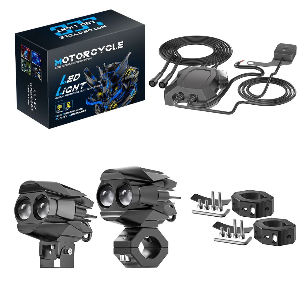 

24W Motorcycle LED Lights Dual-Beam Projector External Fog Lamp Waterbird 2-Lamp – Car Accessories