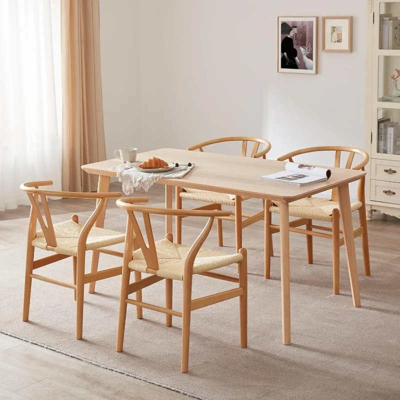 Wood Wishbone Dining Room Chairs Mid Century Modern Wooden for Your Beach House, Fully Assembled