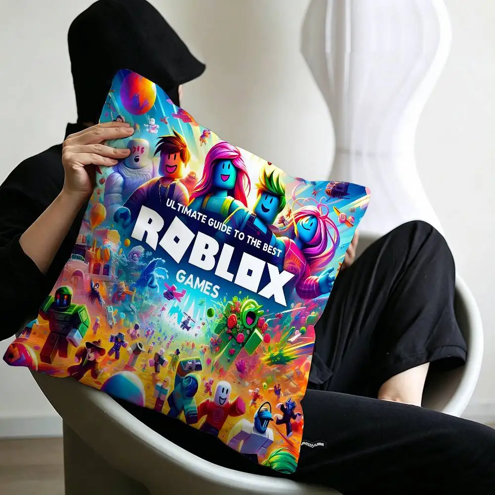 Hot Game R-Robloxs-X Coole Kissenbezüge, Cartoon-Sofa, dekorativ, für Zuhause, doppelseitiger Druck, kurzer Plüsch, niedlicher Kissenbezug – Detail 10