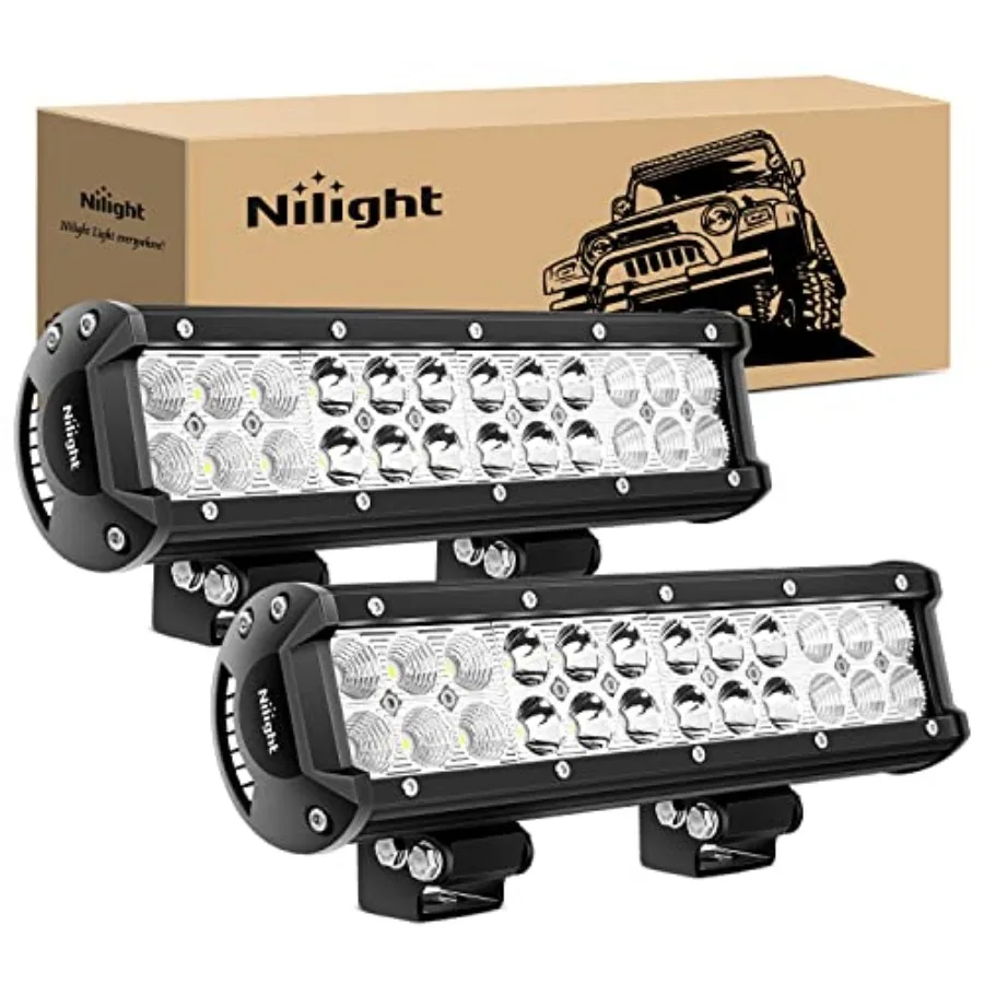 

Led Light Bar 2Pcs 12Inch 72W 5040 LM Spot Flood ComboLed Off Road Lights Bright Driving Fog Boat Lights Led Work Light Bar for