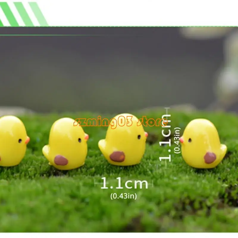 Conjunto H9EC 5 figuras miniatura pintinho amarelo para crianças da sala e presentes dando desktop jardim Decors