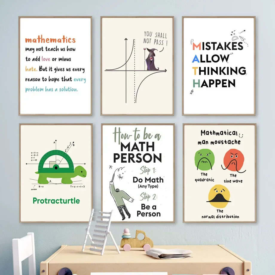 Fun Math Educate Function Classroom Wall Art Canvas Painting Nordic Posters And Prints Wall Pictures Home And Novel Decoration