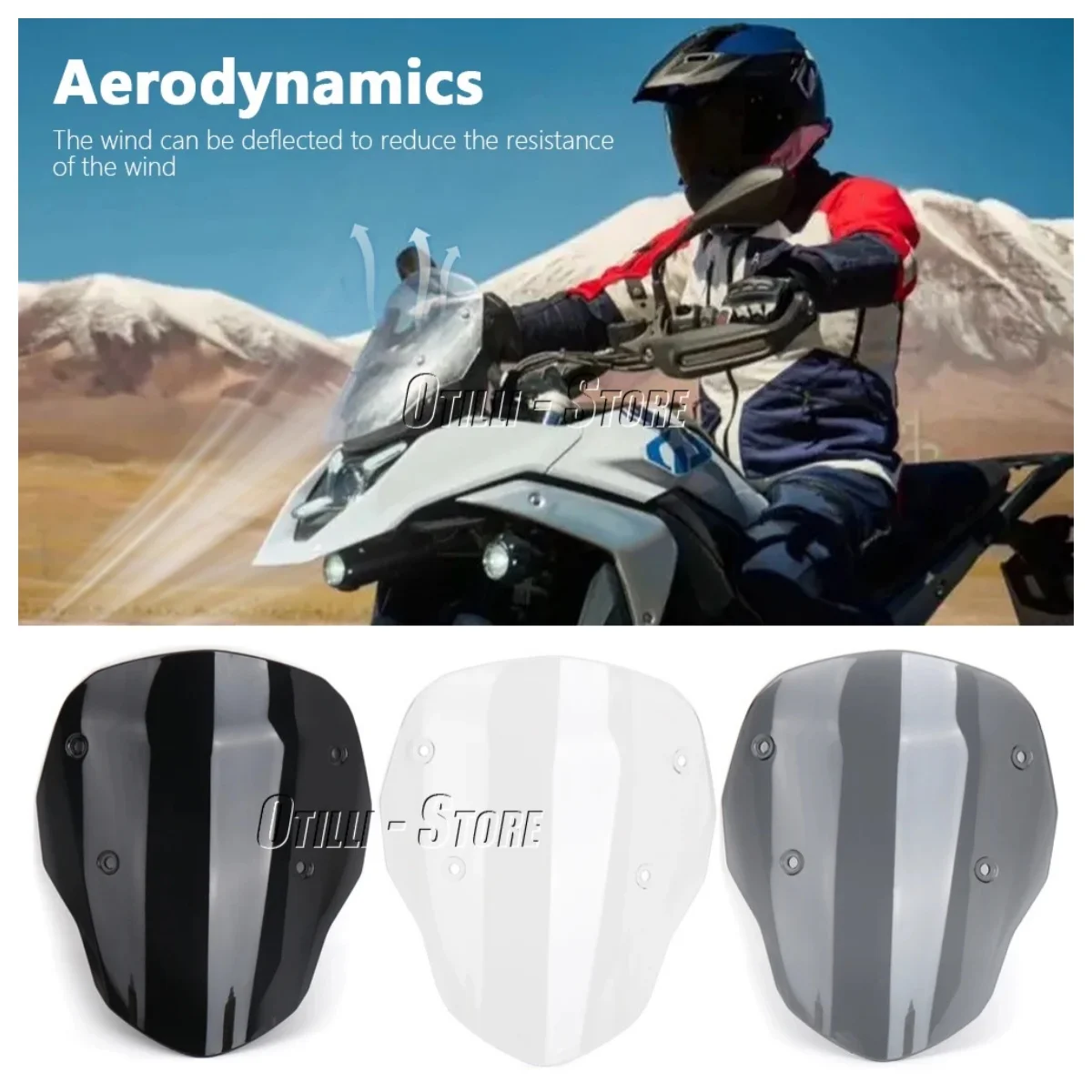 

Motorcycle Acrylic Windshield Adjustable Wind Deflectors Windscreen Guards For BMW R1300gs R 1300 GS R1300GS 2023 2024 2025