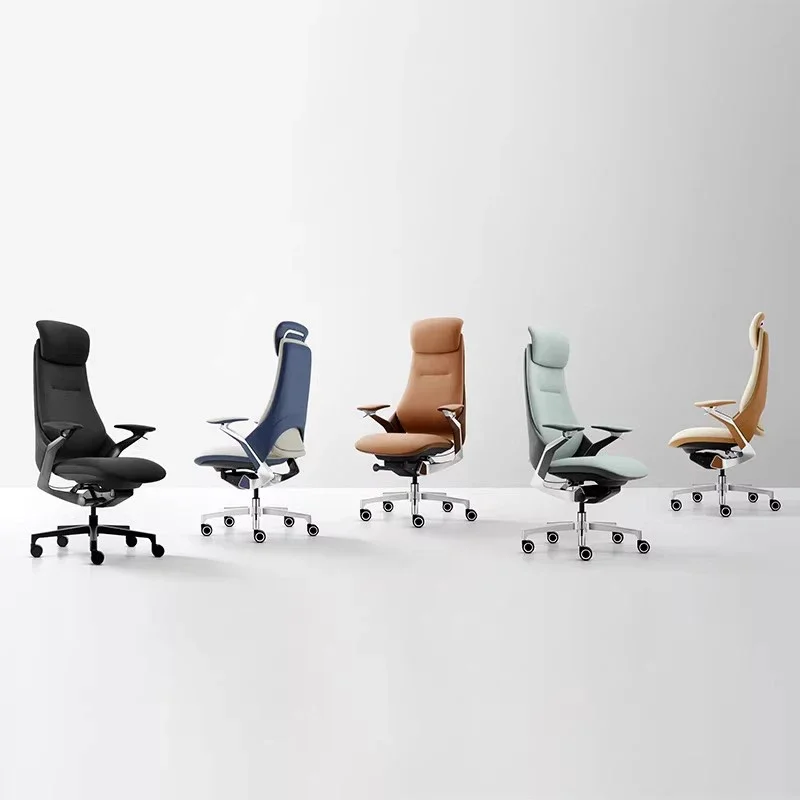 Cadeira de escritório ergonómica LZ, com rodízios, em couro, para relaxar no escritório, com encosto moderno, cadeiras de escritório, mobiliário para 