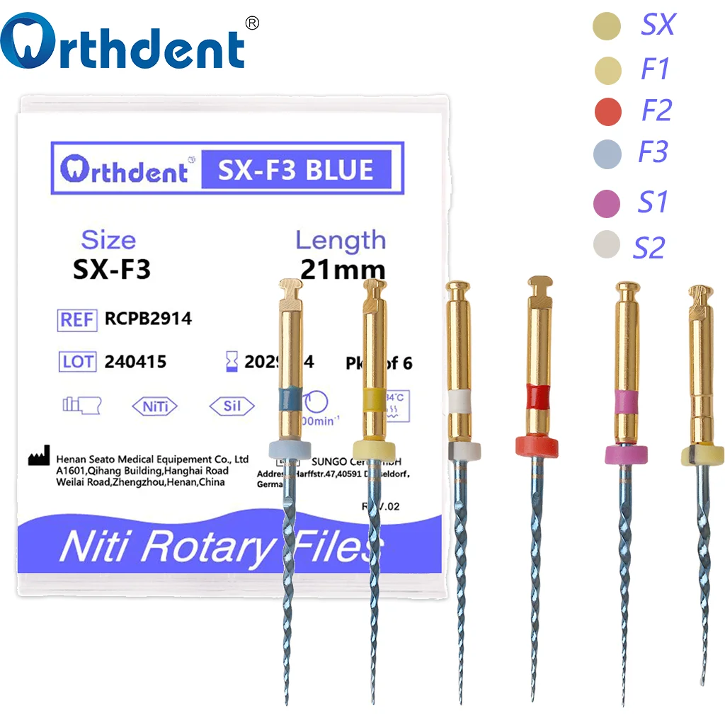 

SX-F3 стоматологические эндододонтические файлы, вращающиеся эндододонтические напильники для корневого канала двигателя, файлы с тепловой активацией, никелевый тинийный инструмент, стоматологические инструменты