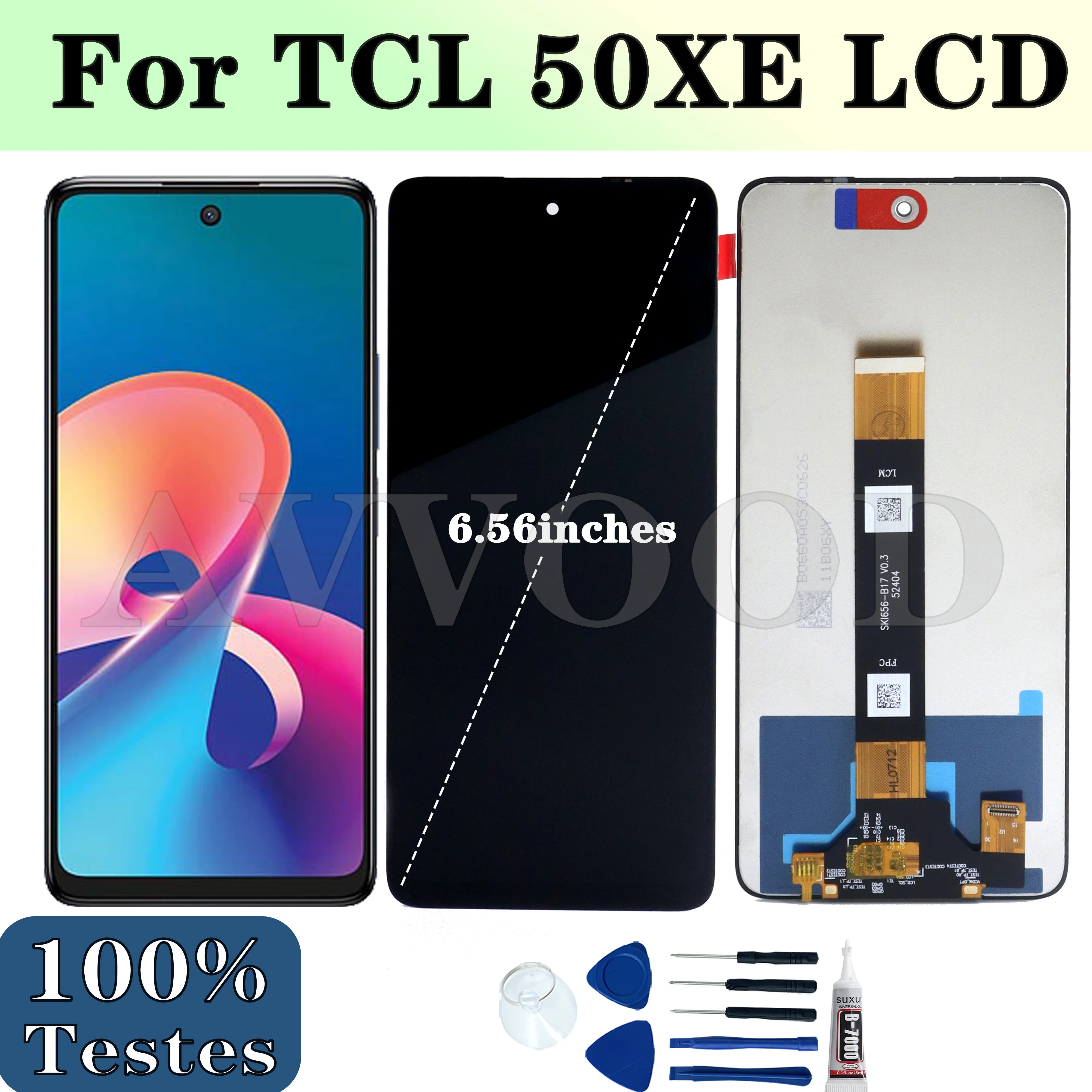 

6,56-дюймовый AMOLED ЖК-дисплей для TCL 50XE, ЖК-дисплей с сенсорным экраном, сенсорный дигитайзер в сборе, панель для TCL 50 XE, запасные части для ЖК-дисплея