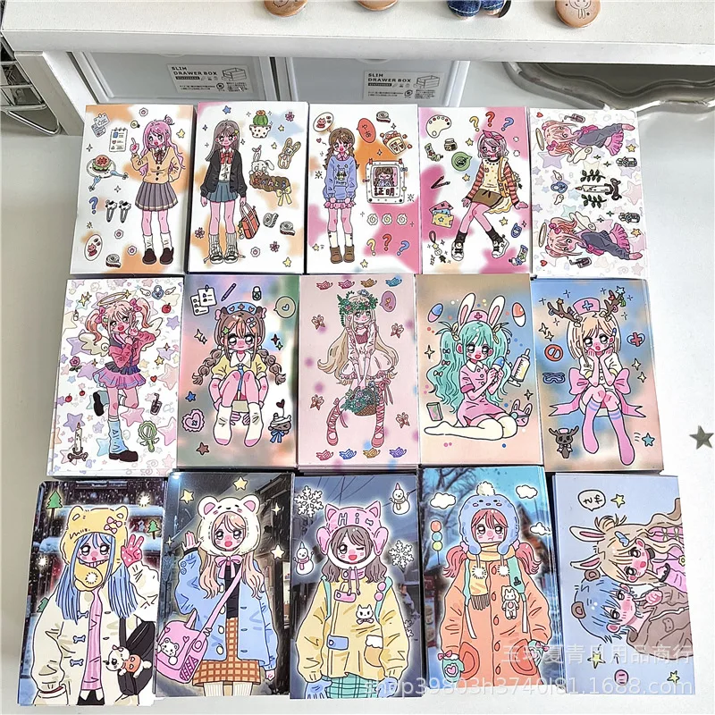 

60 шт. кавайная японская аниме девушка уплотнительная наклейка Kpop фотокарта упаковка подарочная коробка деко наклейка милый журнал для скрапбукинга DIY наклейки