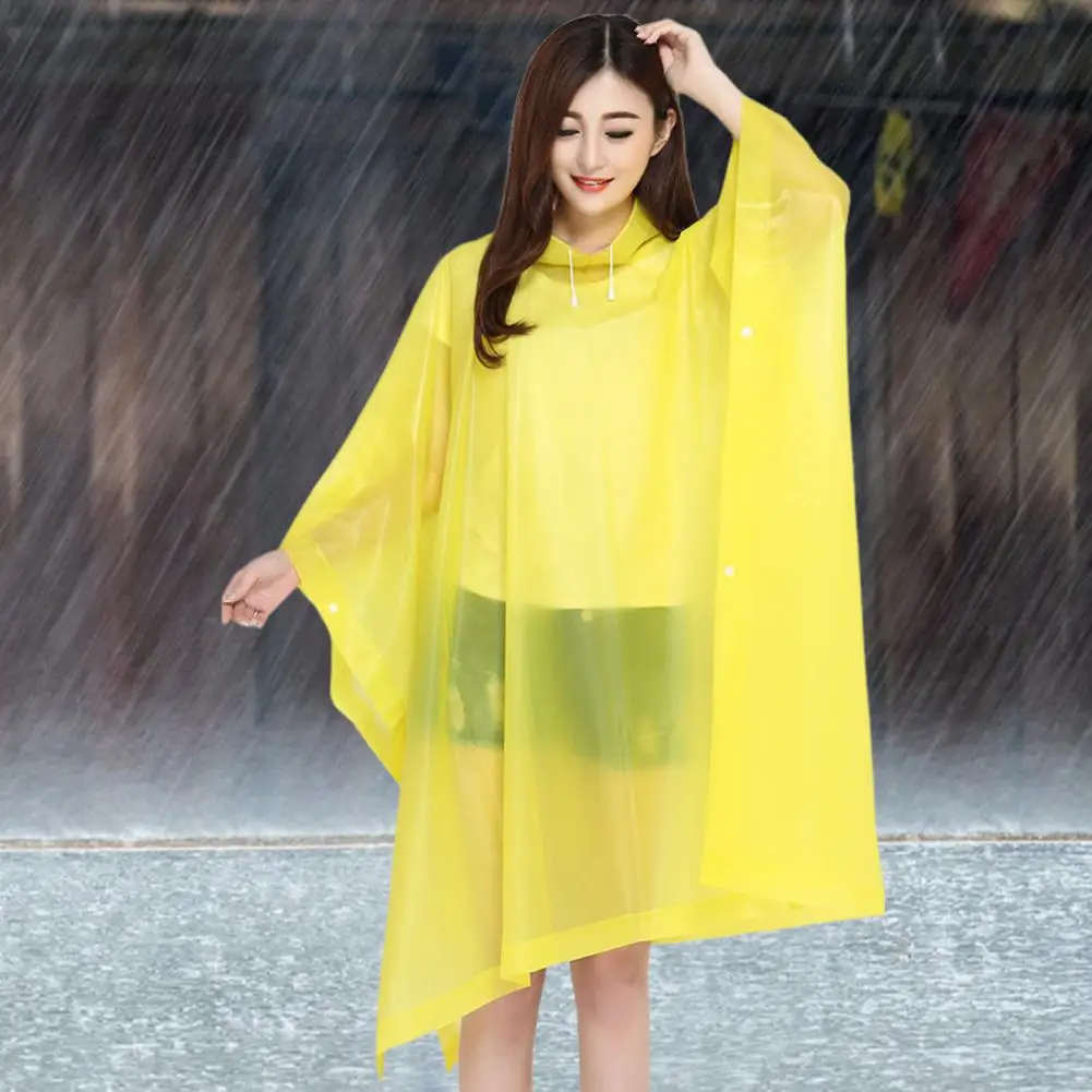 Lightweight Raincoat Drawstring Hood Raincoat Waterproof Reusable Rain Ponchos for Adults Button Closure Hooded Raincoats Easy