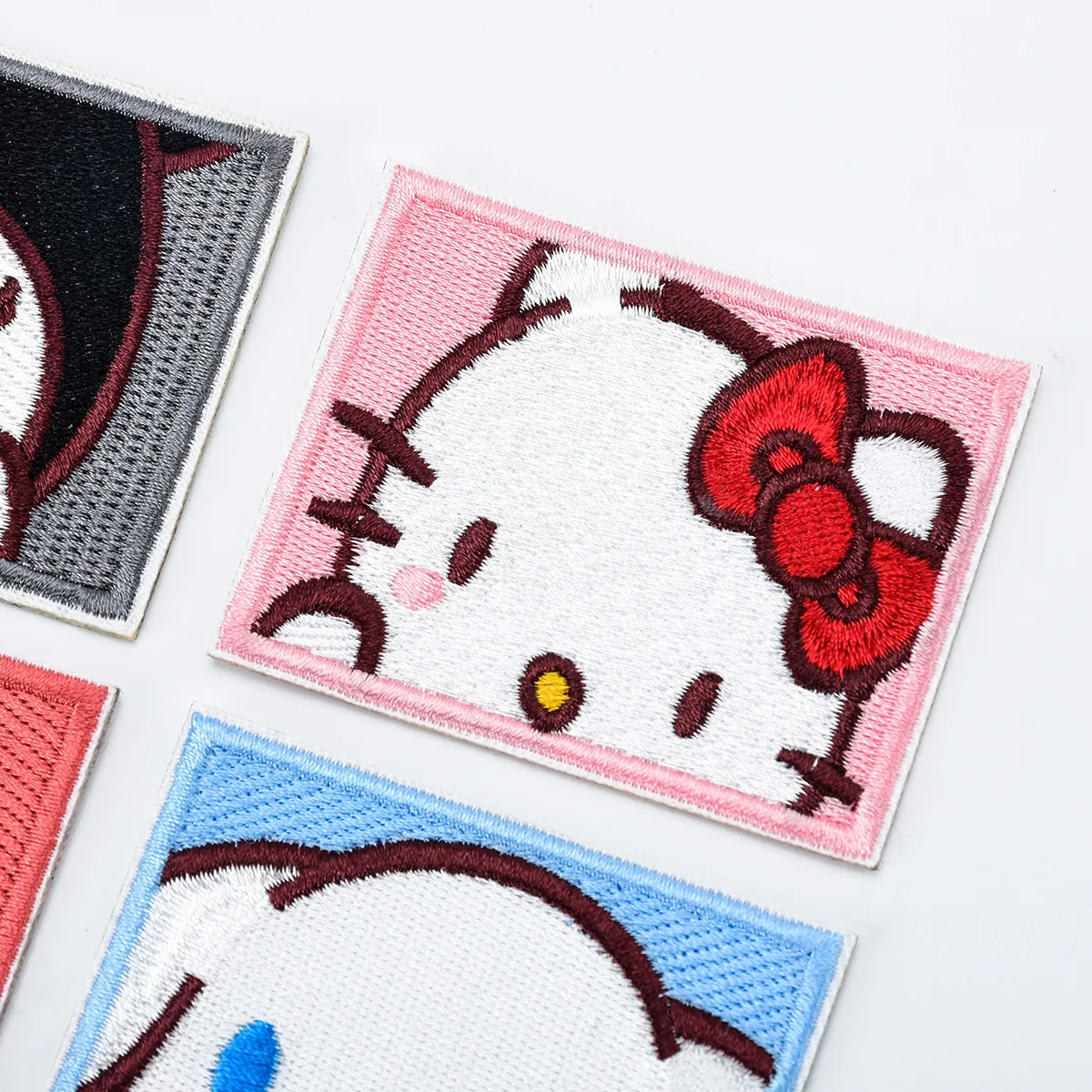 Cartoon Hello Kitty Kuromi Anime Melody Cinnamon Applique For Child Clothes Iron on Embroidery Patches DIY T-shirt Coat Decor