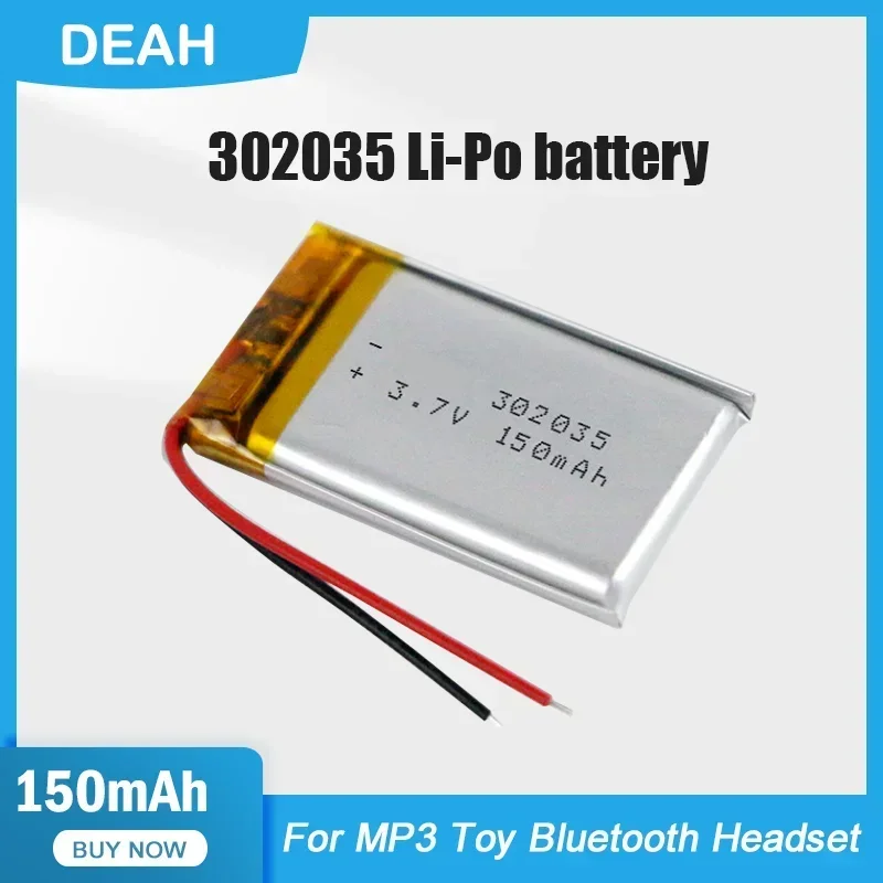 1-4PCS 302035 032035 3.7V 250mAh Lithium Polymer Rechargeable Battery For MP3 MP4 GPS Bluetooth Headset Speaker Camera LED Light