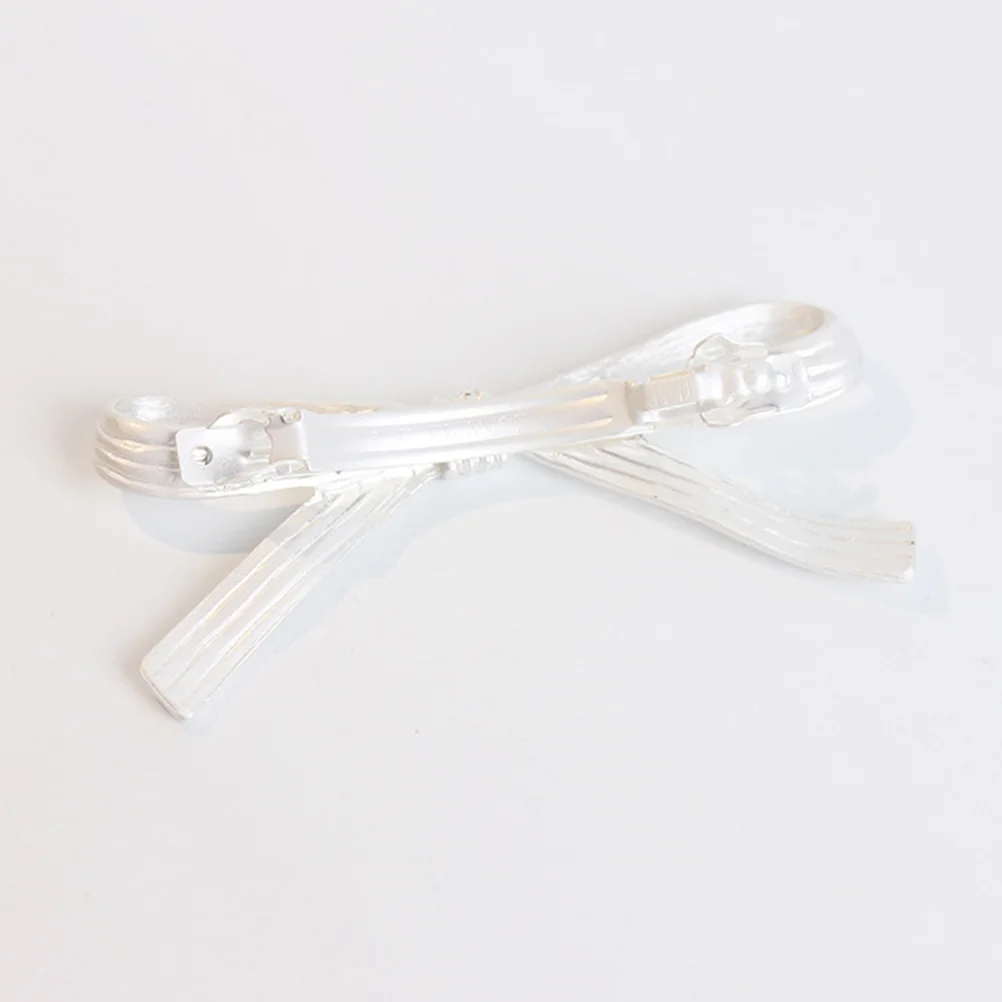 

2 pcs Alloy Hair Bow Spring Clip Women Bobby Pins Hair Accessories For Wedding Party Daily Use Elegant Stylish Golden Silver