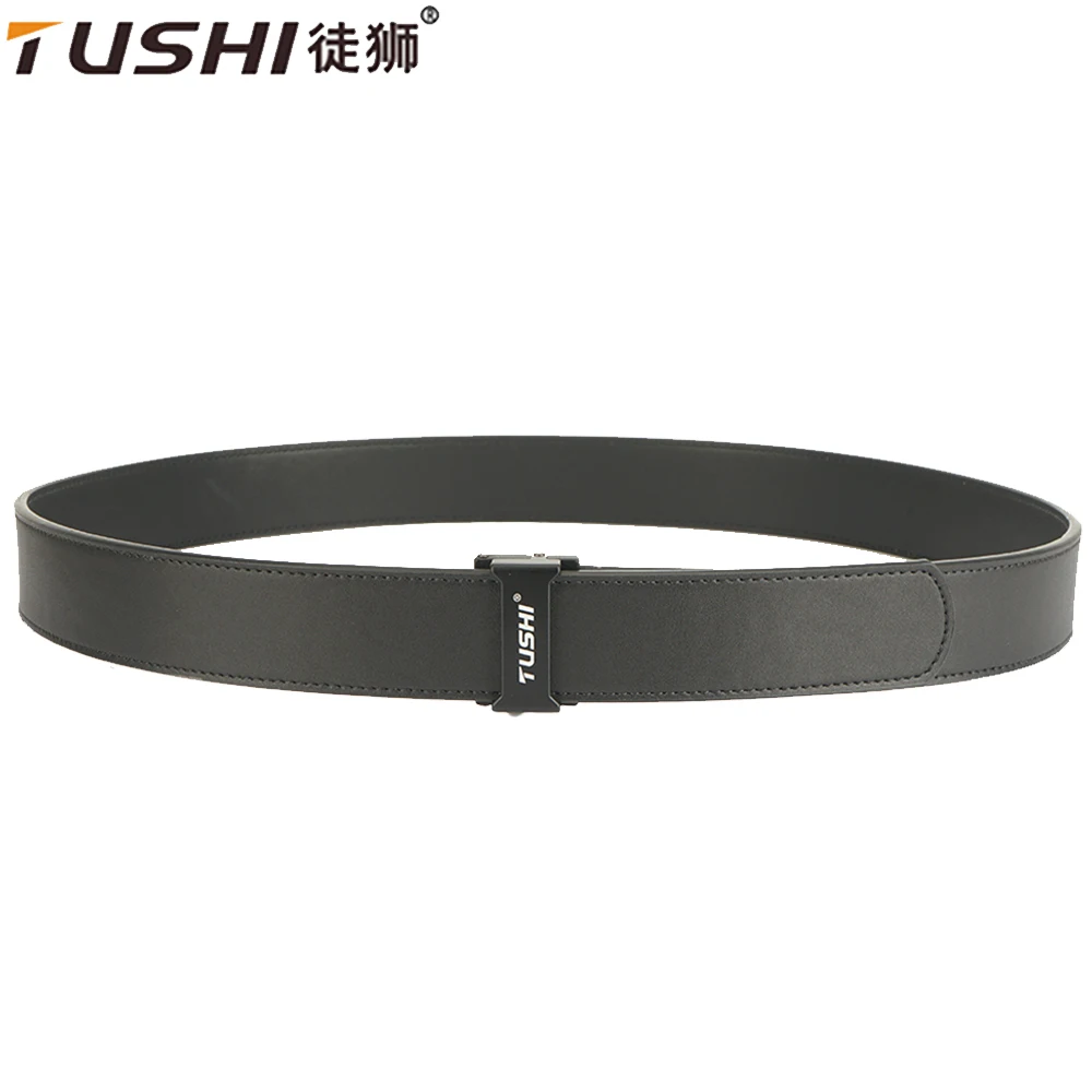 TUSHI Leather belt Tactical Belt for Men Leisure  Metal Automatic Buckle IPSC Gun Belt Military Belt Outdoor Sports Girdle Male