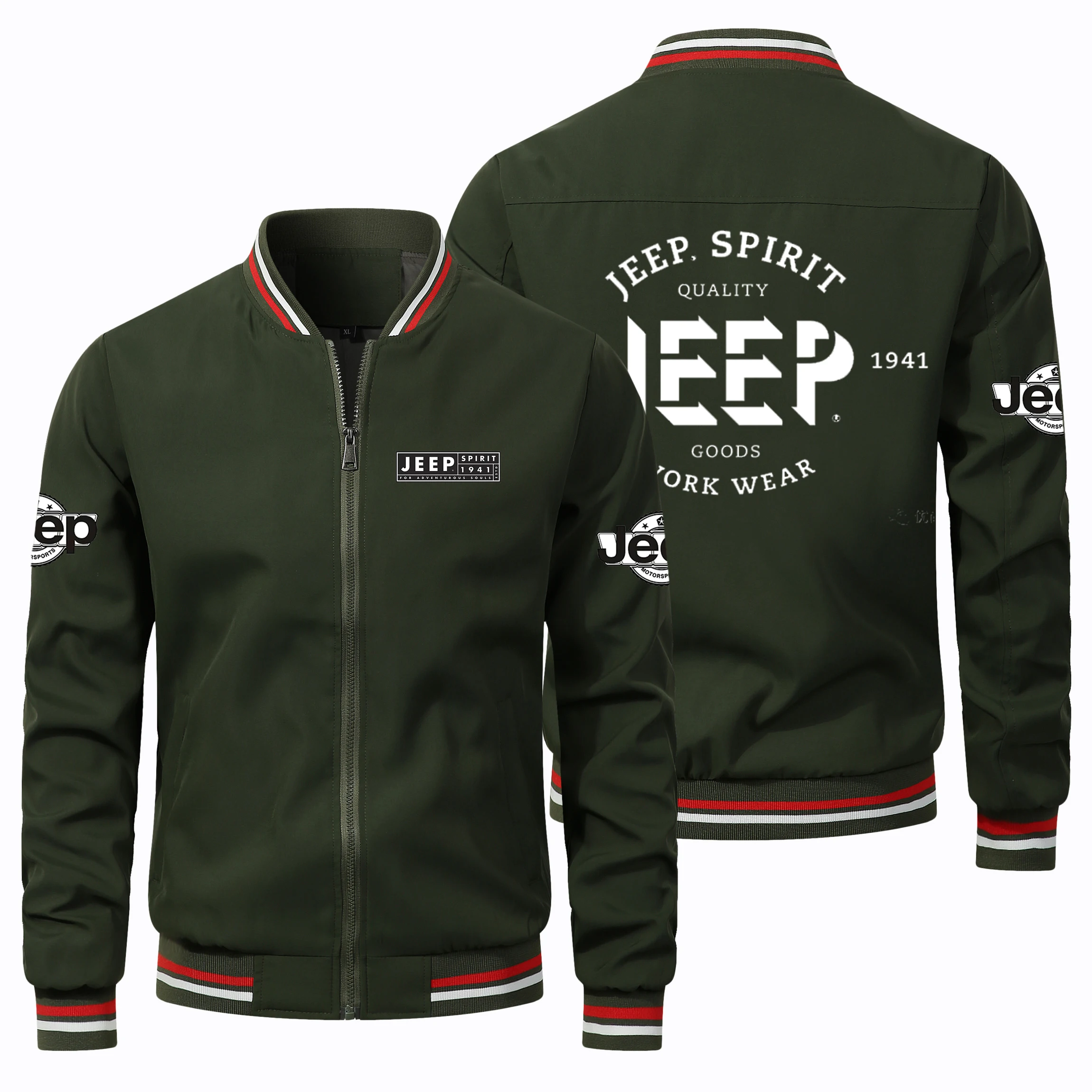 

Customized Jeep men's jacket brand. Spring and autumn windproof printed zipper coat. Trendy and fashionable casual outdoor men's