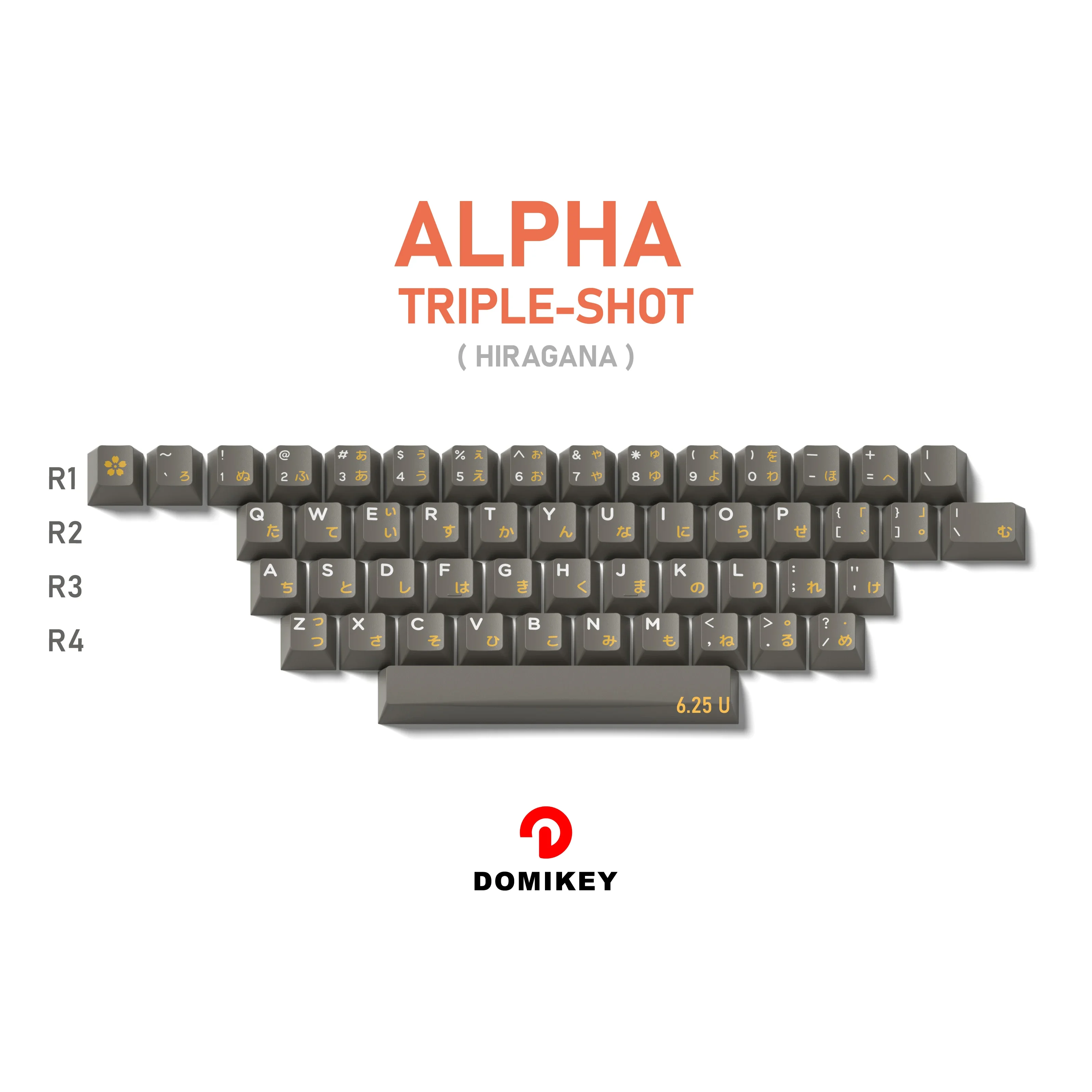 Domikey Dolch Doubleshot ABS Keycap Triplo tiro teclas de raiz japonesa Kit ISO de perfil cereja