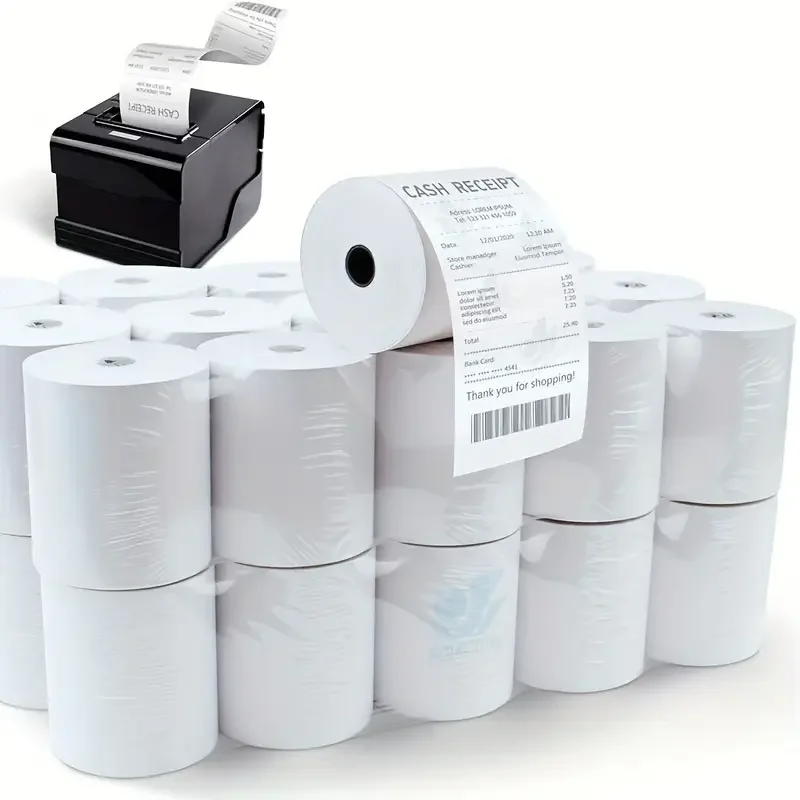 50 Rollen Thermisch Vloeipapier Voor Mobiele Bluetooth Kassa 80X80Mm Pos Printer Thermisch Papier Ontvangstbewijs Tot Rollen