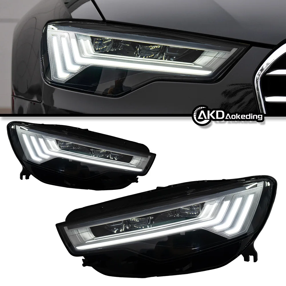 Auto Parts For Audi A6 C7 Headlights 2012-2015 C6 Matrix Styling LED Daytime Lights Dual Projector DRL Car Accesorios Modified