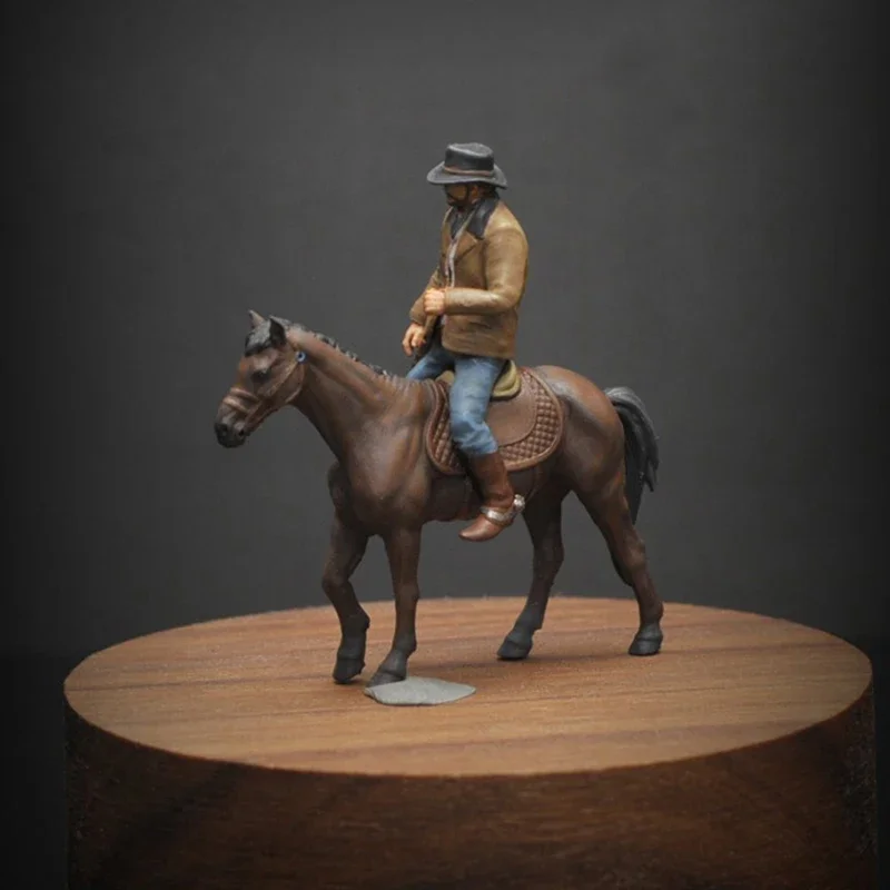 1:64 Scale Western Cowboy Figure Model Scene Accessories Resin Doll Toy DIY Ornament Display Collectible Gift