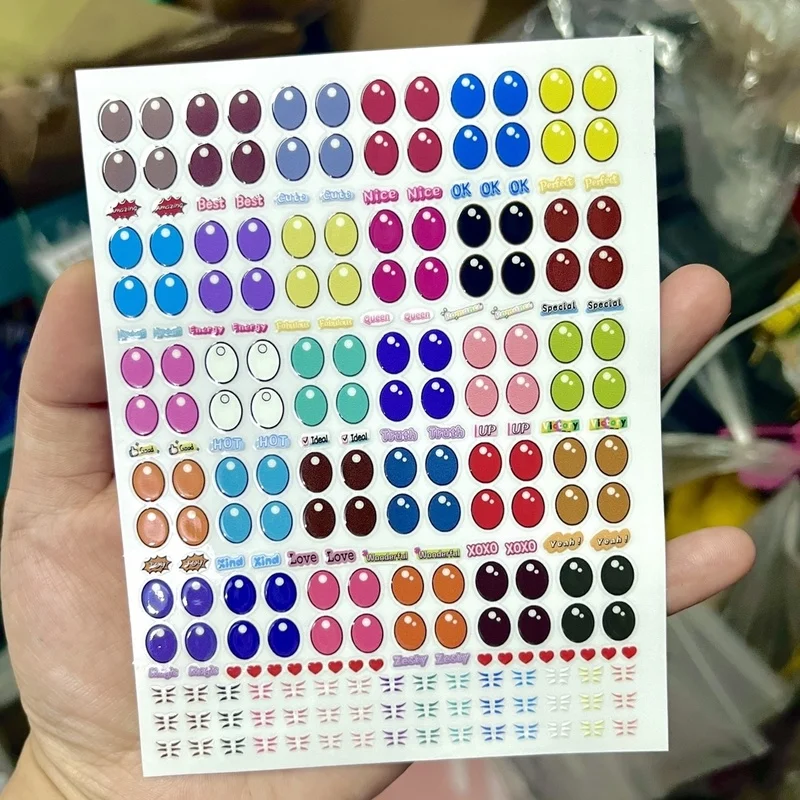 포/클로스 라부부4.0 하트 패스워드 시리즈 눈 스티커 속눈썹 스티커 DIY 라부부 패브릭 소재 액세서리