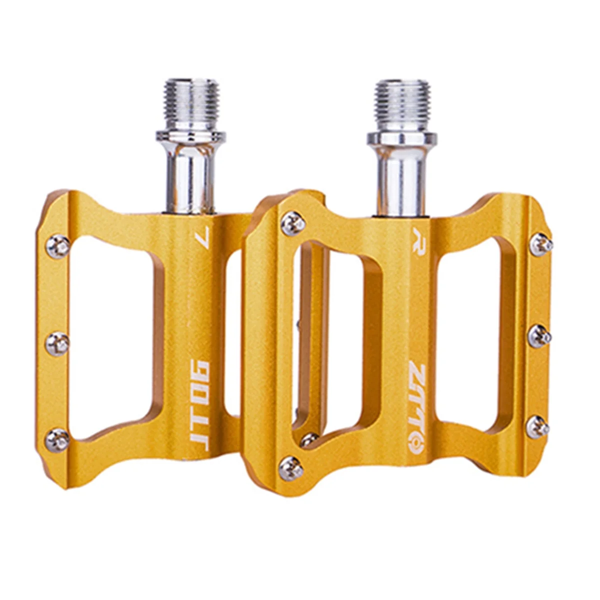 ZTTO Road Bike Ultralight Flat Pedal Aluminum Alloy Bicycle Bearings Anti-Slip Folding Pedals Cycling Gold