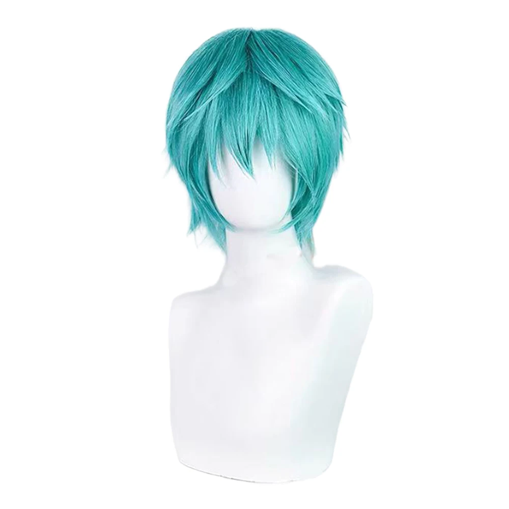 Mikuo Cosplay perruque Anime Miku bleu cheveux courts accessoires haute température fil cheveux avec bonnet de perruque pour hommes
