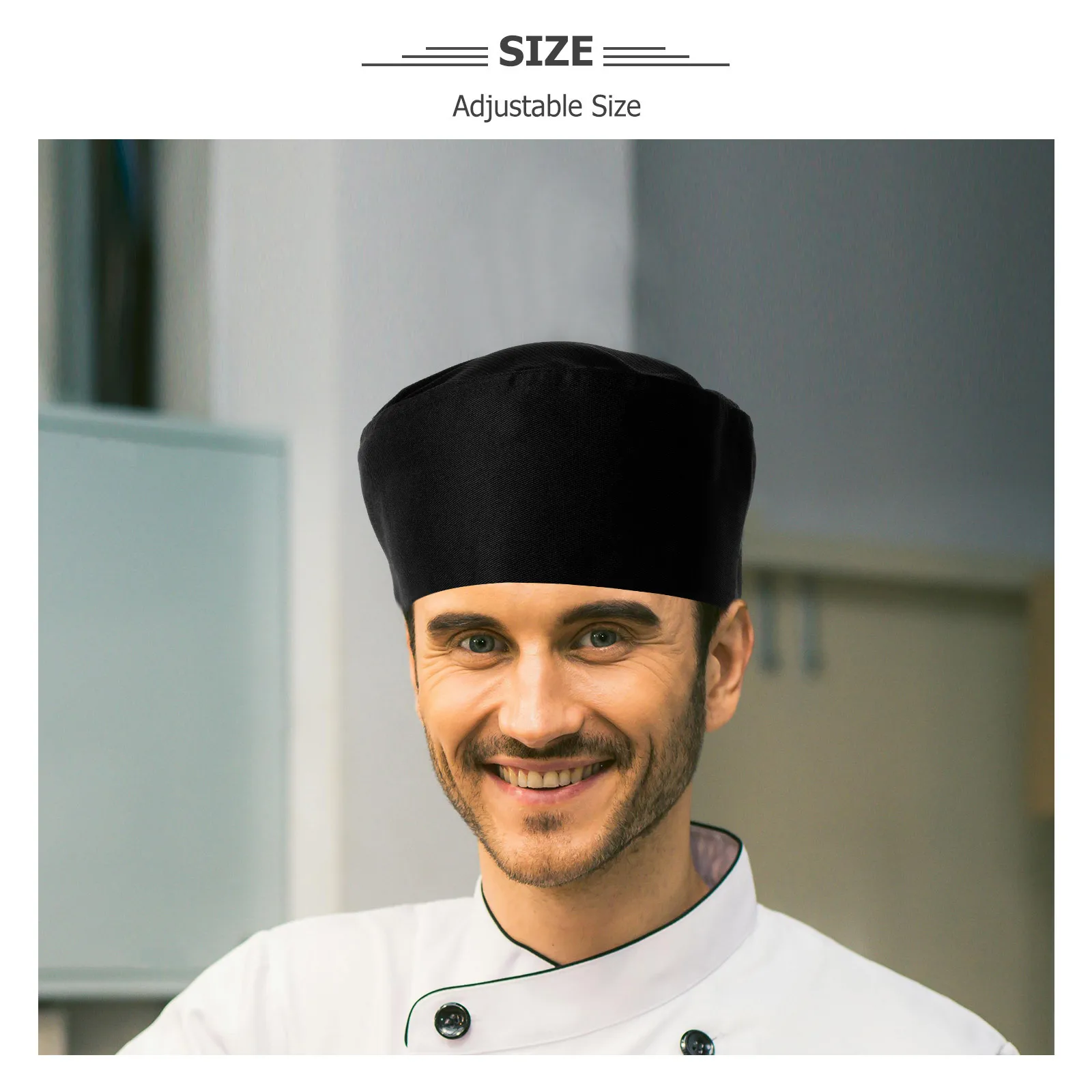 1 stks Chef Japanse Koreaanse Stijl Wasbare Keuken Koken Hoed Voor Mannen Vrouwen Bouffant Beanie Restaurant Uniform Cap Werk Hoed