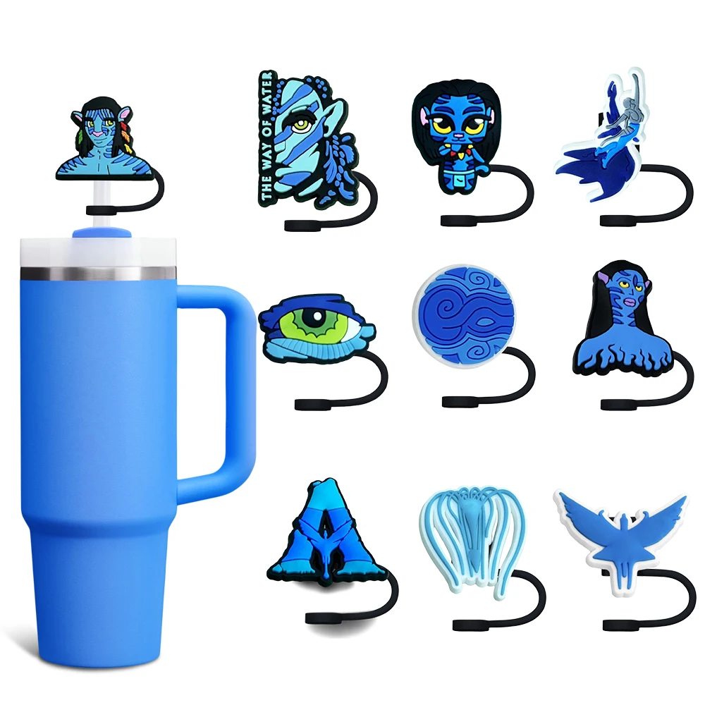 

Hot Toys Avatar Straw Cover Cap 10MM Drink Straw Plug Reusable Splash Proof Drink Fit Cup Straw Cap Charms Pendant Gift