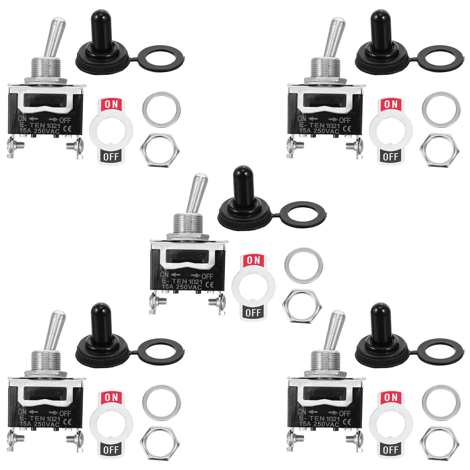 

5 pcs Waterproof Rocker Switch Toggle Switches Iron Button Cap Mini Cover Dashboard Small Silicone Boat Replacement