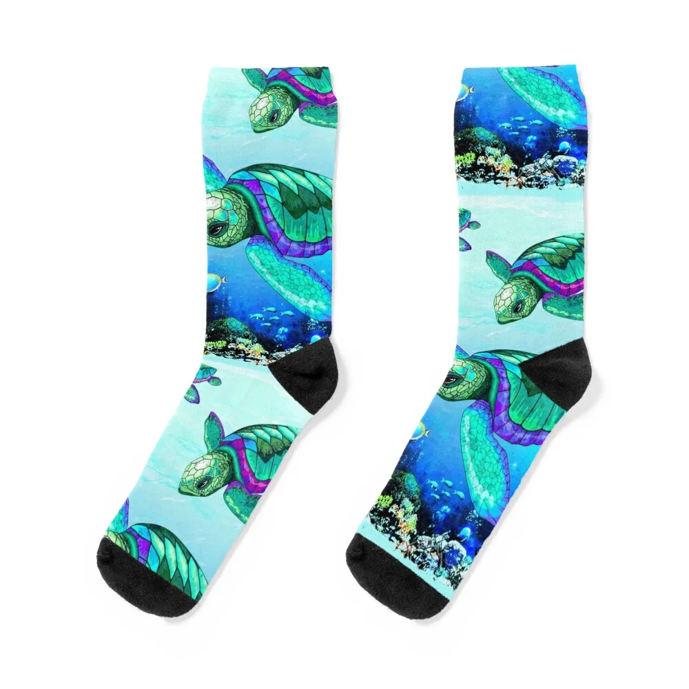 

Sea Turtles Dance Socks loose custom sports custom FASHION Ladies Socks Men's
