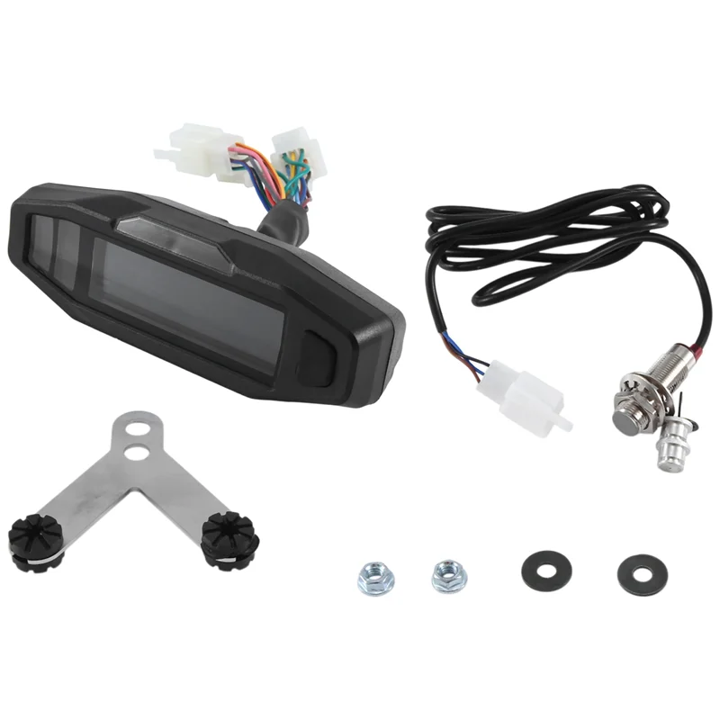 

A64P-Universal Motorcycle Speedometer Tachometer Oil Gauge HD Screen Digital Meters Instrument Cluster Turn Signal Light