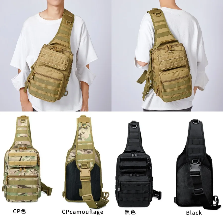 

【New style】Outdoor sports casual tactical large chest bag Camouflage body mountaineering waterproof shoulder bag chest bag wear