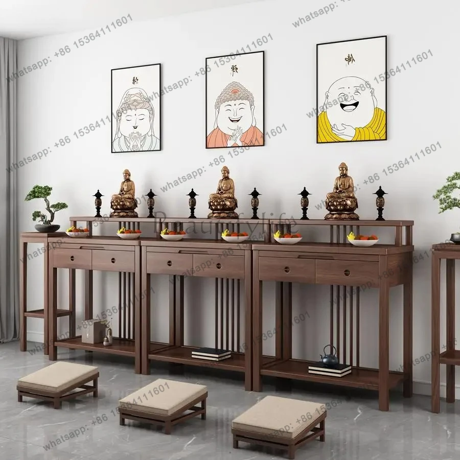 new Chinese tenon and mortise offering table incense case Buddha God of Wealth offering  tribute table