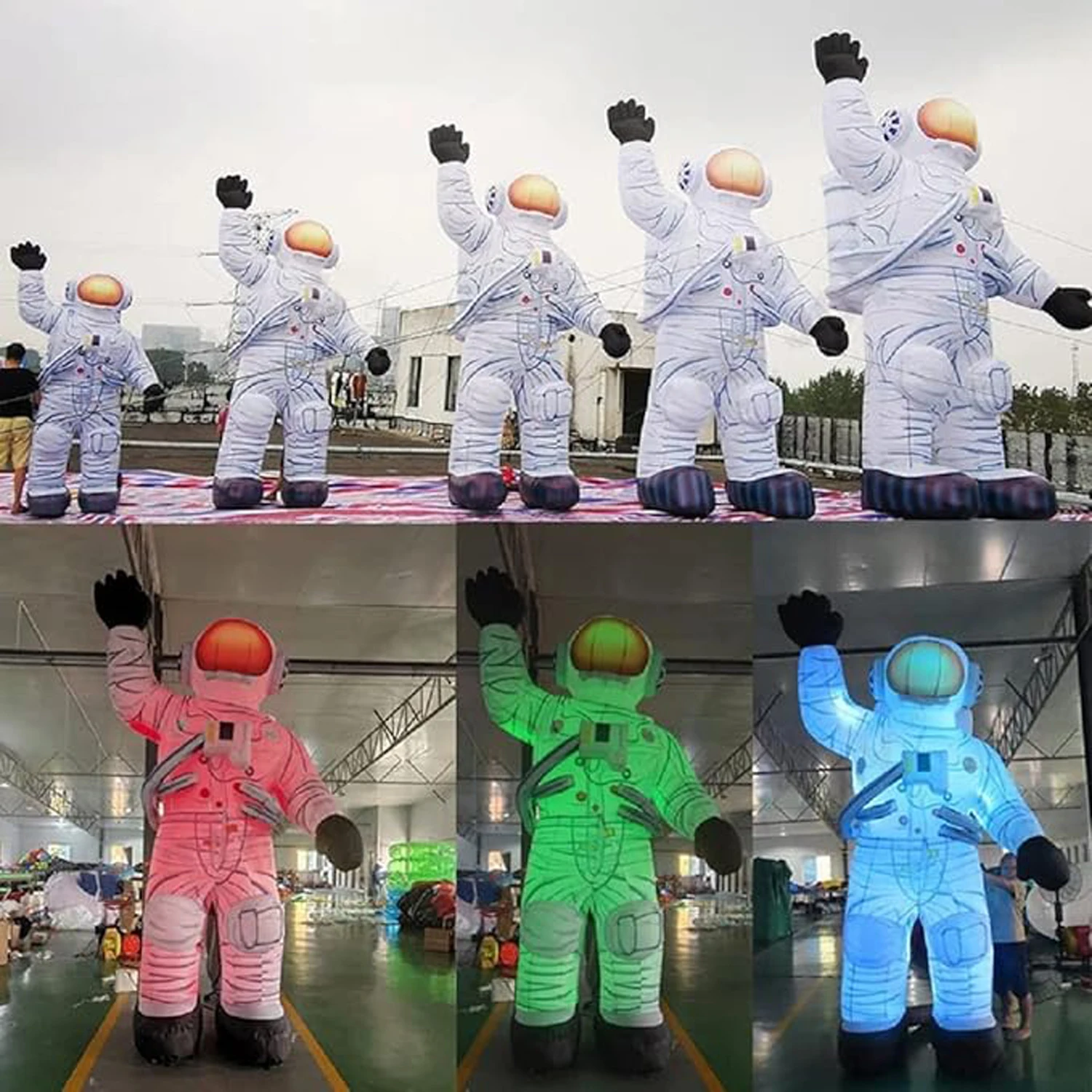 Giant Standing Inflatable Astronaut Spaceman With LED Light Cartoon Spaceman Event Stage Decor Advertising Props