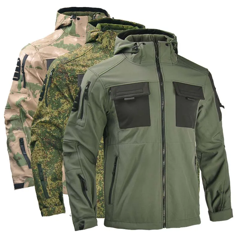 Men's Tactical Jackets Coat Fleece Parka Combat Jacket Outdoor Outwear Airsoft Paintball Gear Trainning Clothing