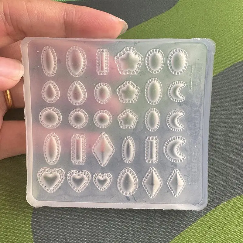 3D Silicone Nail Art Making Mold Egg Shape Waterdrop Diamond Gem Pattern for Home DIY Salon Gift Choice