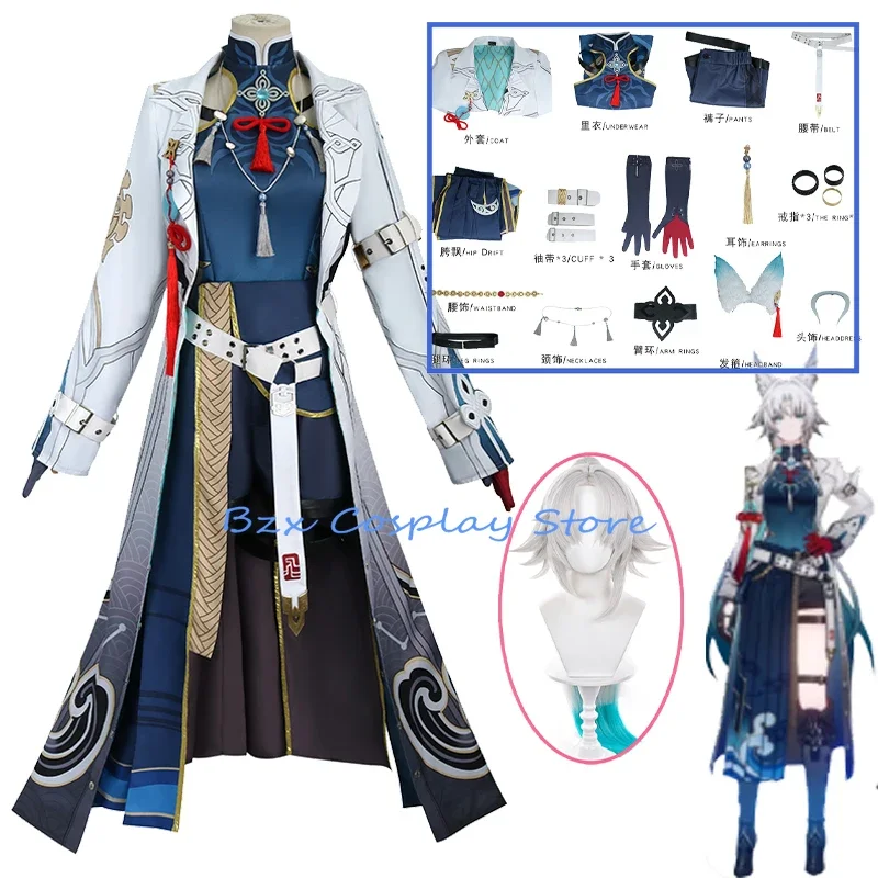 New Role Feixiao Play Cosplay Uniform Game Honkai: Star Rail Xianzhou Alliance General Outfit Wig Set  Halloween Party for Woman