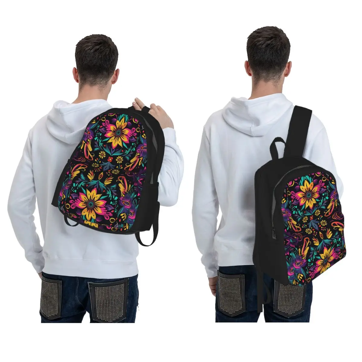 Colorful Mexican Pattern Traditional And Festive Backpack Daypack Large Capacity BookBag School Bag Shoulder Bags for Men Women