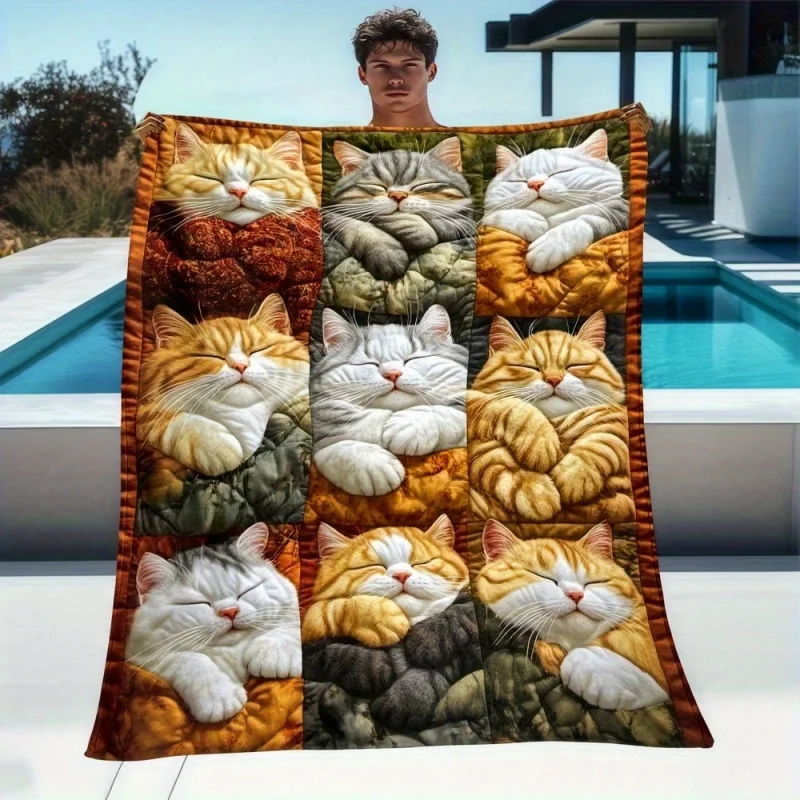 Chihuahua Dog Portrait Throw Blanket, Pet Puppy Collection Printed Soft Warm Blanket for Sofa Indoor Home Decor