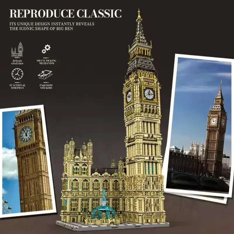 MOC Reobrix 55012 MOC UK Big Ben Building Blocks Bricks Assembling Model Construction Toys for Boys Christmas Gift Toys
