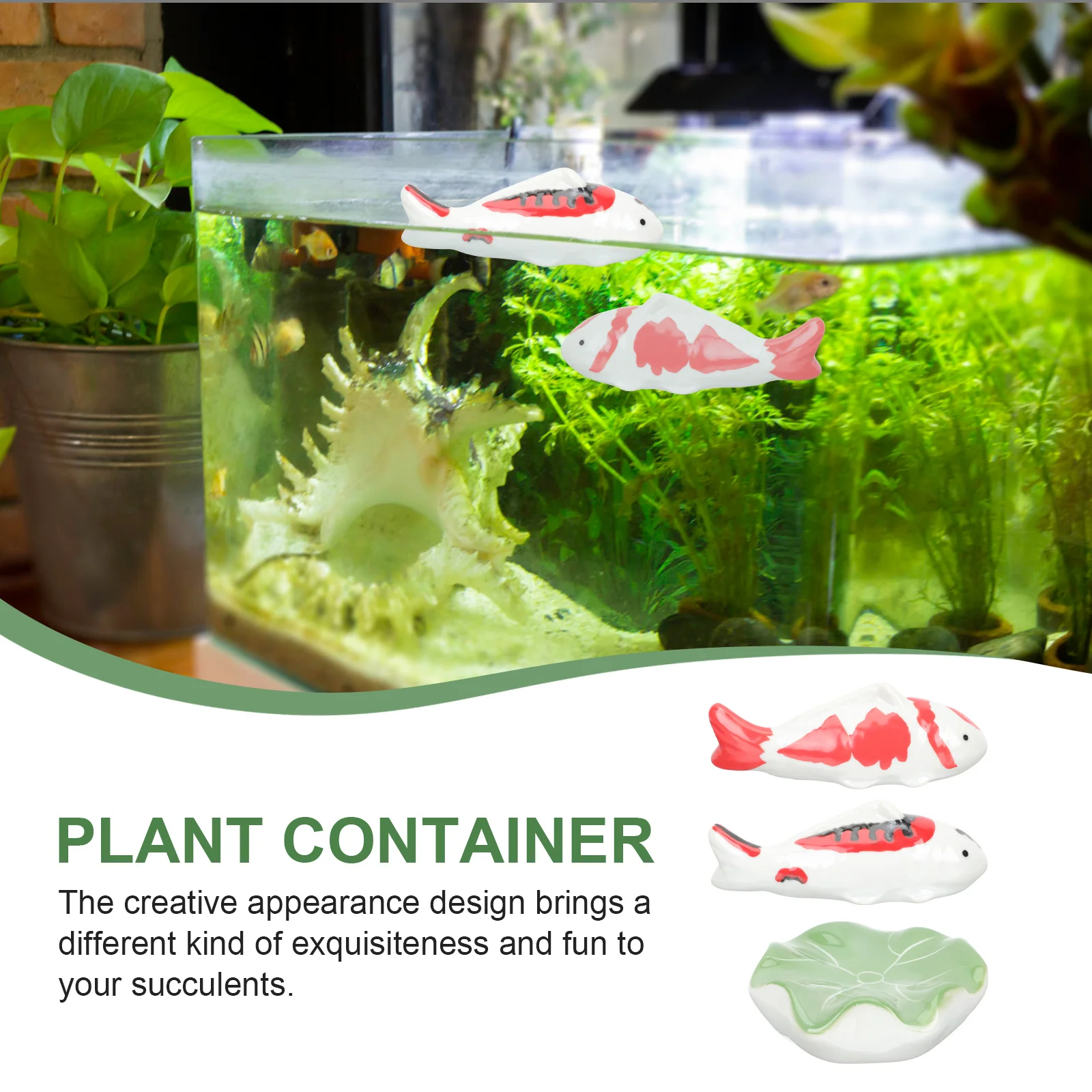 ของตกแต่งตู้ปลาเซรามิก 3 ชิ้น รูปปลาลอยน้ำ ของประดับตกแต่งตู้ปลา ของตกแต่งบ้านสไตล์มินิมอล ของตกแต่งเซรามิกลอยน้ำ